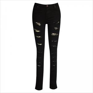 Jeans skinny strappati all-over WS1015