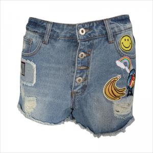 pantaloncini jeans ricamo patch WS10119